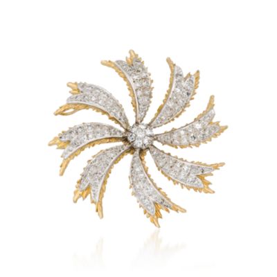 C.1970 Vintage 2.20 ct. t.w. Diamond Pin In 18kt Two-Tone Gold &mdash; Alt Image 1
