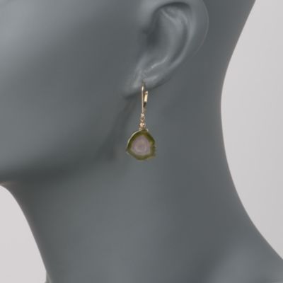 4.00 Carat Tourmaline Earrings In 14kt Yellow Gold. Leverback Earrings &mdash; Alt Image 2