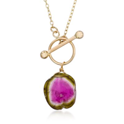 4.80 Carat Tourmaline Necklace in 14kt Yellow Gold. 17" &mdash; Alt Image 1