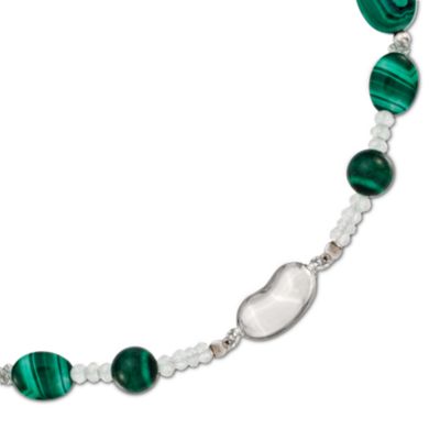 Malachite and Amethyst Necklace In Sterling Silver. 36" &mdash; Alt Image 3