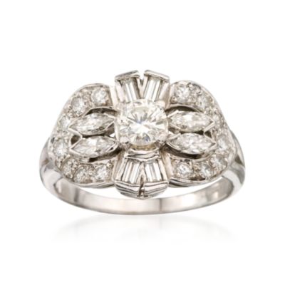 C. 1970 Vintage 1.55 ct. t.w. Diamond Ring in Platinum. Size 7.75 &mdash; Alt Image 1