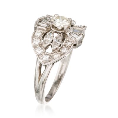 C. 1970 Vintage 1.55 ct. t.w. Diamond Ring in Platinum. Size 7.75 &mdash; Alt Image 2