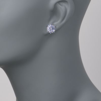 1.80 ct. t.w. Tanzanite Flower Earrings With Diamonds In Sterling Silver &mdash; Alt Image 2
