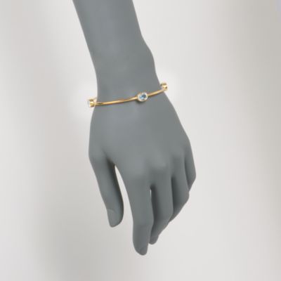 11.50 ct. t.w. Blue Topaz Bangle Bracelet in Vermeil. 7" &mdash; Alt Image 2