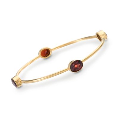 11.50 ct. t.w. Garnet Bangle Bracelet in 14kt Gold Over Sterling. 7" &mdash; Alt Image 1