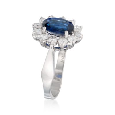 2.05 Carat Sapphire and .80 ct. t.w. Diamond Ring in 18kt White Gold. Size 7 &mdash; Alt Image 2