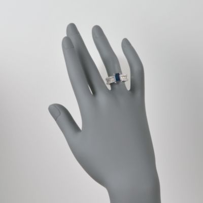 2.40 Carat Sapphires and 1.20 ct. t.w. Diamond Ring in 18kt White Gold. Size 7 &mdash; Alt Image 2