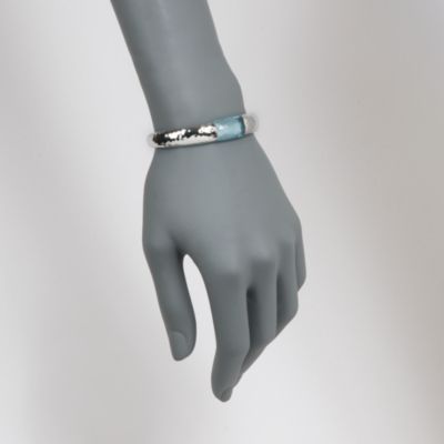 Roberto Coin "Martellaroa" 10.00 Carat Blue Topaz Bangle Bracelet in 18kt White Gold. 7" &mdash; Alt Image 2