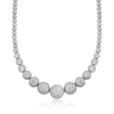 42.55 ct. t.w. Pave Diamond Necklace in 18kt White Gold. 16" &mdash; Alt Image 1