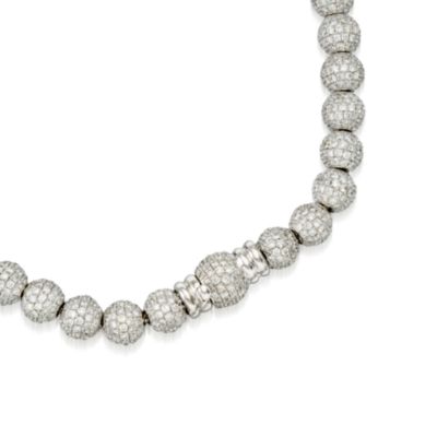 42.55 ct. t.w. Pave Diamond Necklace in 18kt White Gold. 16" &mdash; Alt Image 2