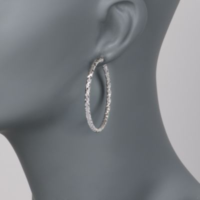 Sterling Silver Hoop Earrings &mdash; Alt Image 2