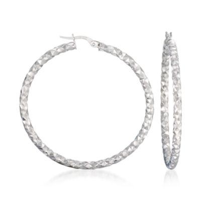 Sterling Silver Hoop Earrings &mdash; Alt Image 1