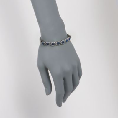 5.65 ct.t.w. Blue and White CZ Bangle Bracelet in Sterling Silver &mdash; Alt Image 2