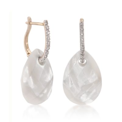 .10 ct. t.w. Diamond Hoops With Interchangeable Gemstone Drops &mdash; Alt Image 4