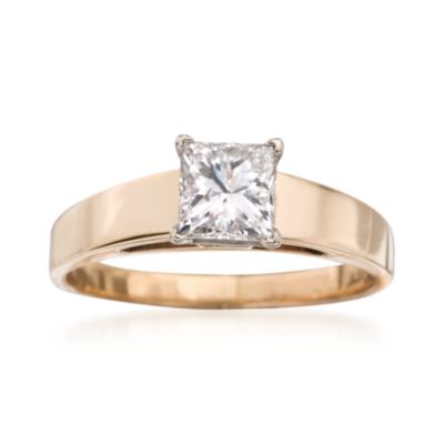 C. 1990 Vintage 1.00 Carat Diamond Solitaire Engagement Ring in 14kt Yellow Gold. Size 7.75 &mdash; Alt Image 1