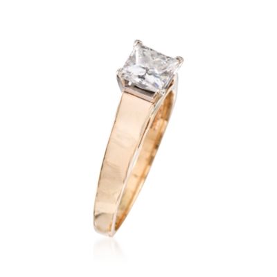 C. 1990 Vintage 1.00 Carat Diamond Solitaire Engagement Ring in 14kt Yellow Gold. Size 7.75 &mdash; Alt Image 2