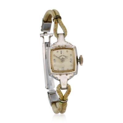 C. 1940 Vintage Elgin Women's Watch In 14kt White Gold. 5.5" &mdash; Alt Image 1