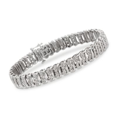 1.10 ct. t.w. Diamond Bar Bracelet in Sterling Silver &mdash; Alt Image 1