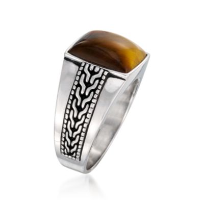 Men's Tiger's Eye Ring in Sterling Silver &mdash; Alt Image 2