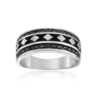 Men's .15 ct. t.w. Black Diamond Ring In Sterling Silver &mdash; Alt Image 1