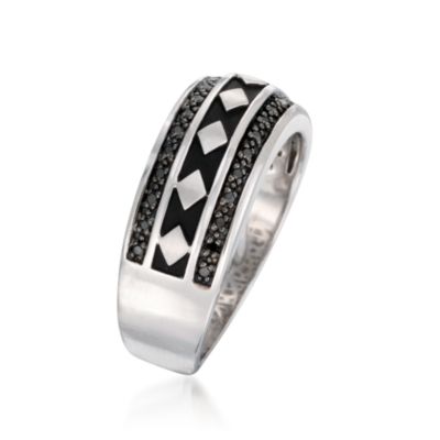 Men's .15 ct. t.w. Black Diamond Ring In Sterling Silver &mdash; Alt Image 2