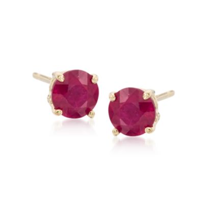 1.45 ct. t.w. Ruby Stud Earrings in 14kt Yellow Gold &mdash; Alt Image 1
