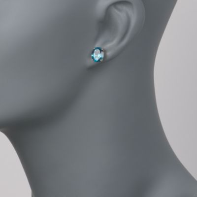 3.25 ct. t.w. London Blue Topaz Stud Earrings in 14kt Yellow Gold &mdash; Alt Image 2