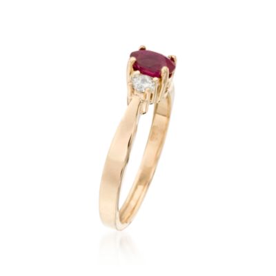 .60 Carat Ruby and .15 ct. t.w. Diamond Ring In 14kt Yellow Gold. Size 7 &mdash; Alt Image 2
