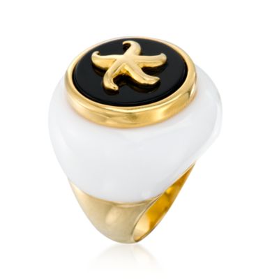 Italian Enamel Starfish Ring in Vermeil &mdash; Alt Image 3