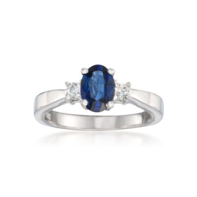 .60 Carat Sapphire and .15 ct. t.w. Diamond Ring in 14kt White Gold &mdash; Alt Image 1
