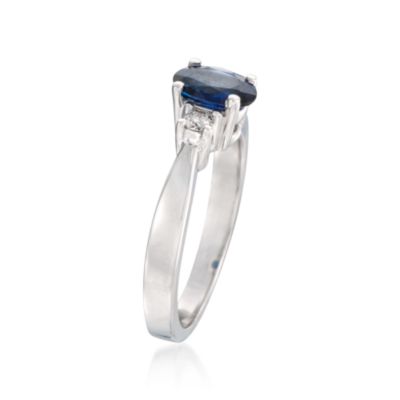 .60 Carat Sapphire and .15 ct. t.w. Diamond Ring in 14kt White Gold &mdash; Alt Image 2