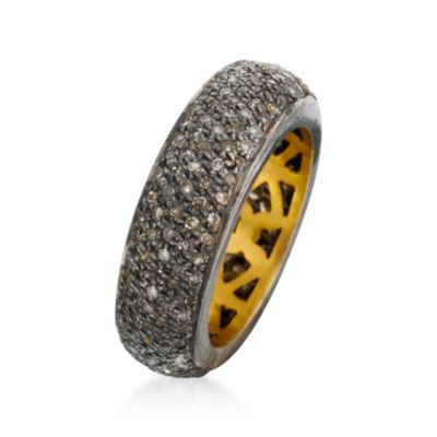 1.20 ct. t.w. Diamond Eternity Band In Sterling Silver and 14kt Yellow Gold. Size 5 &mdash; Alt Image 3