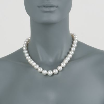 10-13mm South Sea Pearl Necklace With 14kt White Gold Clasp. 18" &mdash; Alt Image 2