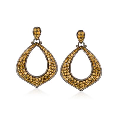 4.20 ct. t.w. Citrine Dangle Earrings In Sterling Silver With Black Rhodium &mdash; Alt Image 1