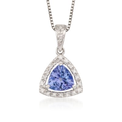 .30 ct. t.w. Tanzanite and .10 ct. t.w. Diamond Necklace in Sterling Silver. 20" &mdash; Alt Image 1