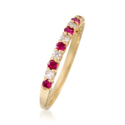 .25 ct. t.w. Ruby and .15 ct. t.w. Diamond Ring In 14kt Yellow Gold &mdash; Alt Image 3