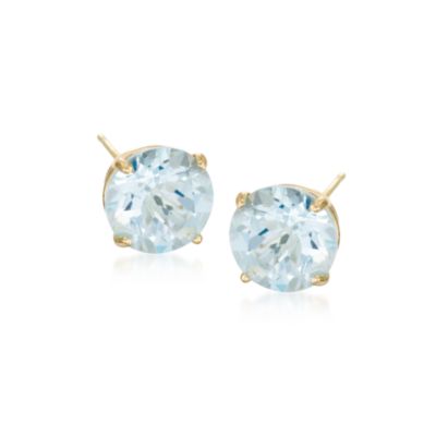 3.50 ct. t.w. Aquamarine Stud Earrings in 14kt Yellow Gold &mdash; Alt Image 1