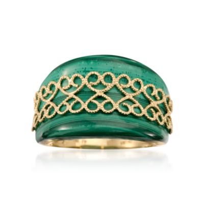 Malachite Ring In 14kt Yellow Gold &mdash; Alt Image 1