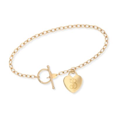 14kt Yellow Gold Heart Charm Bracelet &mdash; Alt Image 1