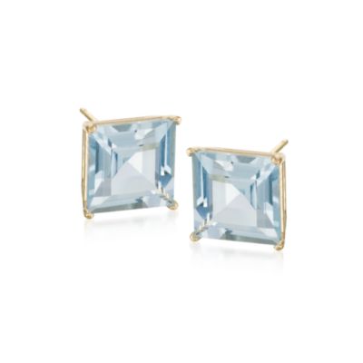 1.70 ct. t.w. Aquamarine Stud Earrings in 14kt Yellow Gold &mdash; Alt Image 1