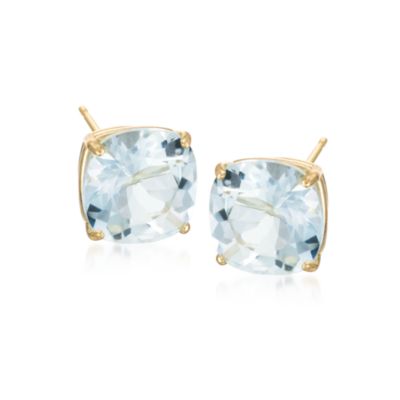 3.50 ct. t.w. Aquamarine Stud Earrings in 14kt Yellow Gold &mdash; Alt Image 1