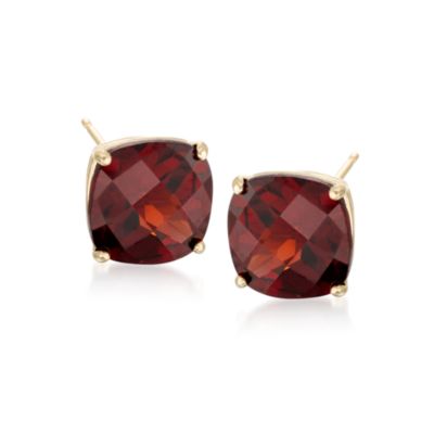 4.10 ct. t.w. Garnet Stud Earrings in 14kt Yellow Gold &mdash; Alt Image 1