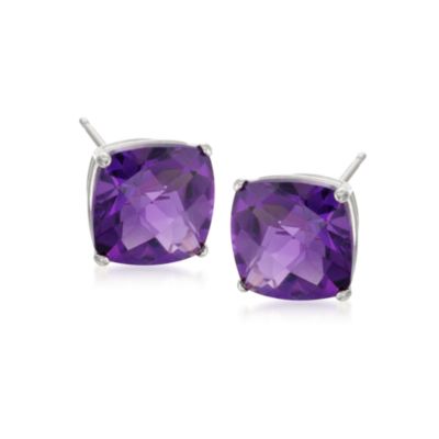 1.50 ct. t.w. Amethyst Stud Earrings in 14kt White Gold &mdash; Alt Image 1
