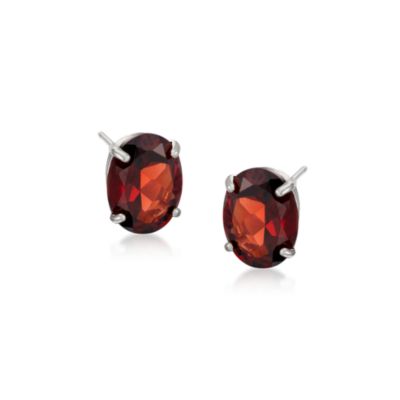 3.90 ct. t.w. Garnet Stud Earrings in 14kt White Gold &mdash; Alt Image 1