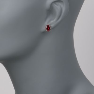 3.90 ct. t.w. Garnet Stud Earrings in 14kt White Gold &mdash; Alt Image 2