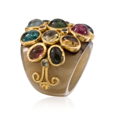 16.70 ct. t.w. Multi-Gem Ring in Vermeil. Size 5 &mdash; Alt Image 2