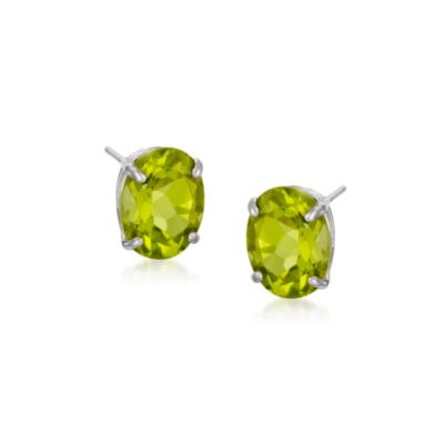 3.30 ct. t.w. Peridot Stud Earrings in 14kt White Gold &mdash; Alt Image 1