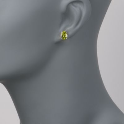3.30 ct. t.w. Peridot Stud Earrings in 14kt White Gold &mdash; Alt Image 2