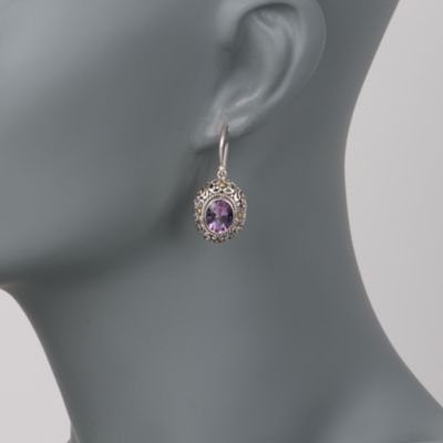 Balinese 5.00 ct. t.w. Amethyst Earrings in Sterling Silver and 14kt Yellow Gold &mdash; Alt Image 2