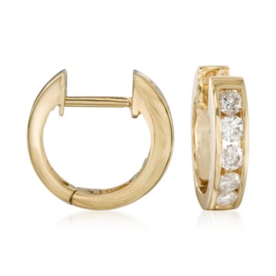 .50 ct. t.w. Diamond Hoop Earrings in 14kt Yellow Gold &mdash; Alt Image 1